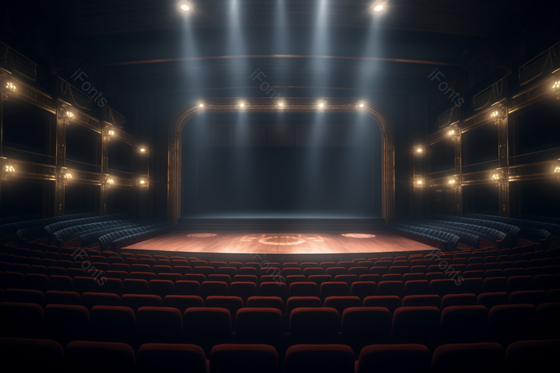 空无一人的宽敞昏暗歌剧院室内环境高清摄影,高清,摄影图,摄影图片,图片大全,摄影图免费下载